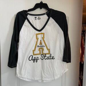 App State Women's Raglan Top - Black and White